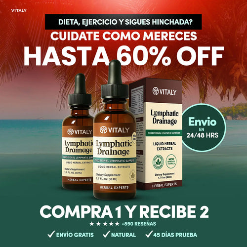 Gotas Drenaje Linfático Natural | Apoyo al Sistema Linfático | Trébol Rojo, Equinácea y Cleavers | 50ml